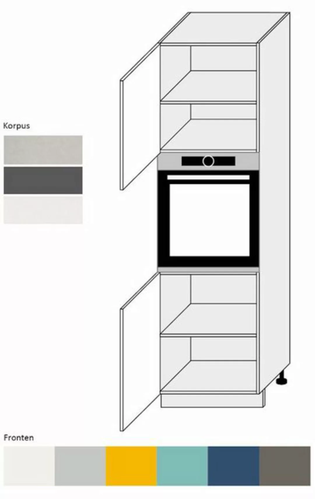 Feldmann-Wohnen Backofenumbauschrank Napoli (Napoli, 1-St) 60cm Front-, Kor günstig online kaufen