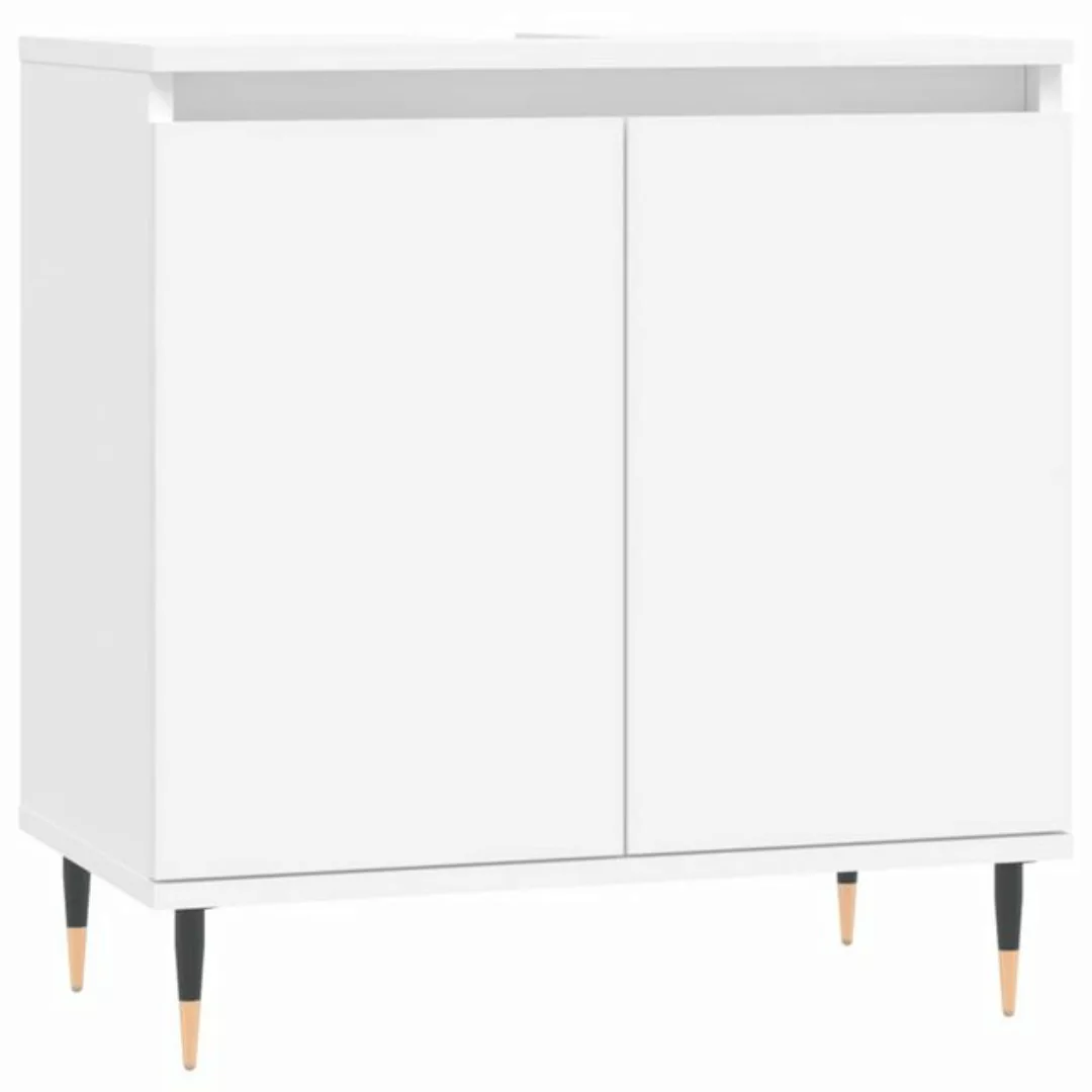 vidaXL Midischrank Badezimmerschrank Weiß 58x33x60 cm Holzwerkstoff (1-St) günstig online kaufen