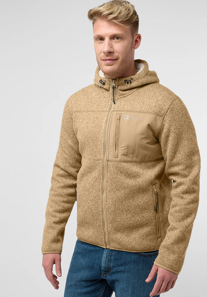 Jack Wolfskin Fleecejacke "KAMINFEUER HOODED JKT M", mit Kapuze günstig online kaufen