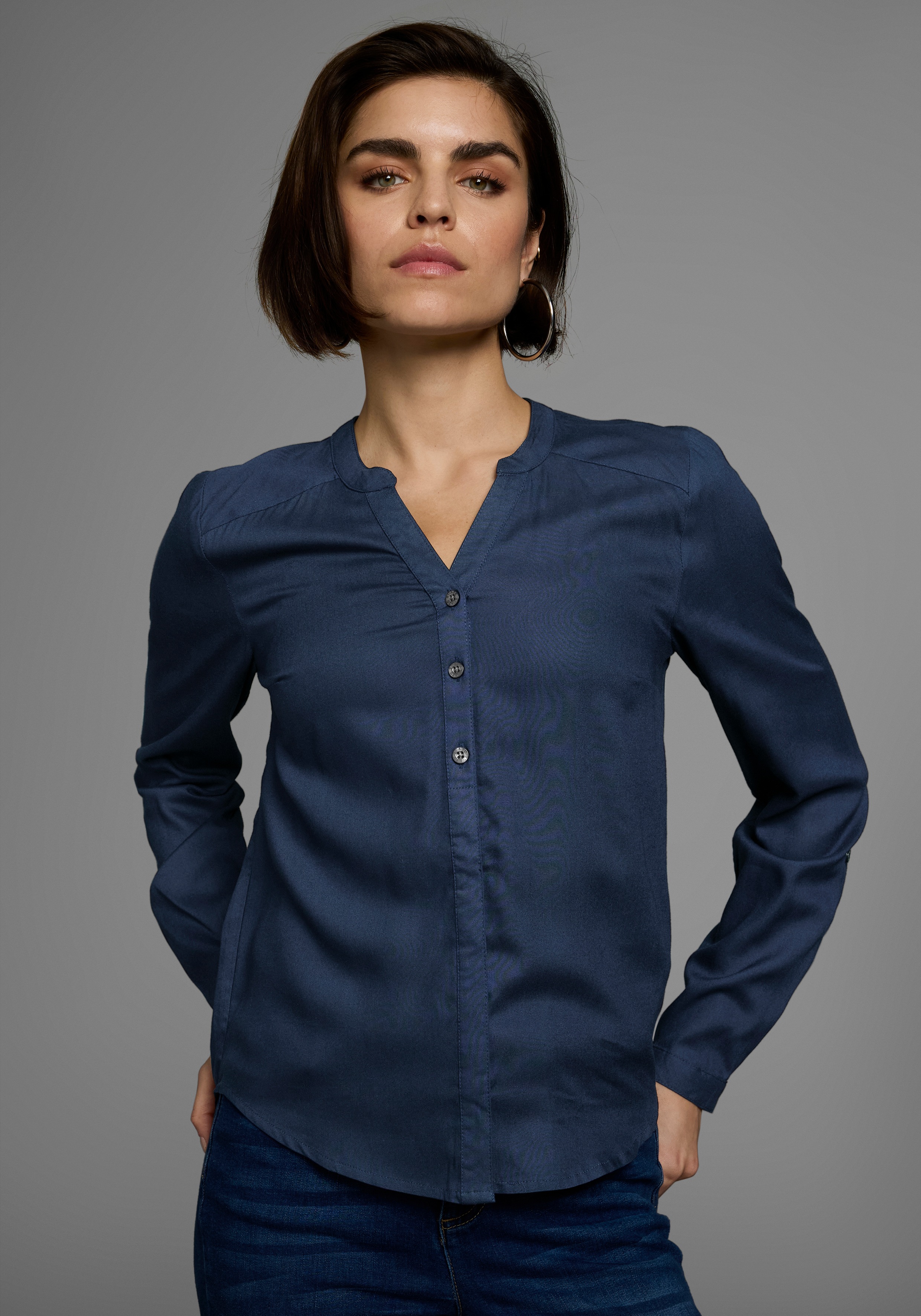 AJC Hemdbluse aus weich fließender Viskose günstig online kaufen