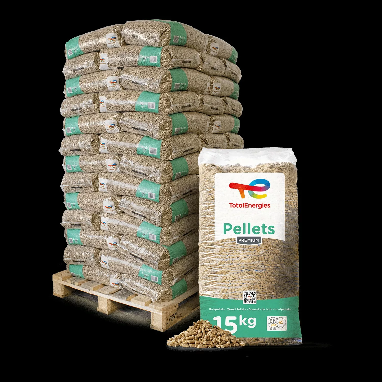 Totalenergies Holzpellets Premium 15kg x 65 Sack 975kg Palette günstig online kaufen