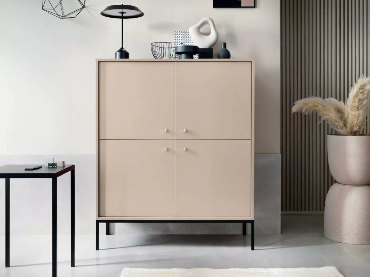 Highboard mit 4 Türen - Beige - BOGDAN günstig online kaufen