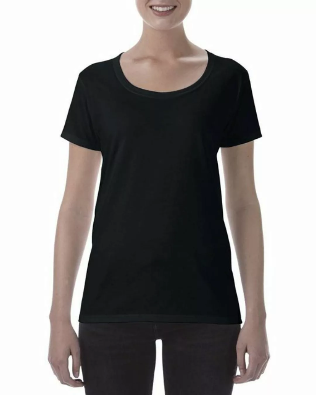 Gildan Rundhalsshirt Gildan Damen T-Shirt Deep Scoop Freizeit Schaufel Auss günstig online kaufen