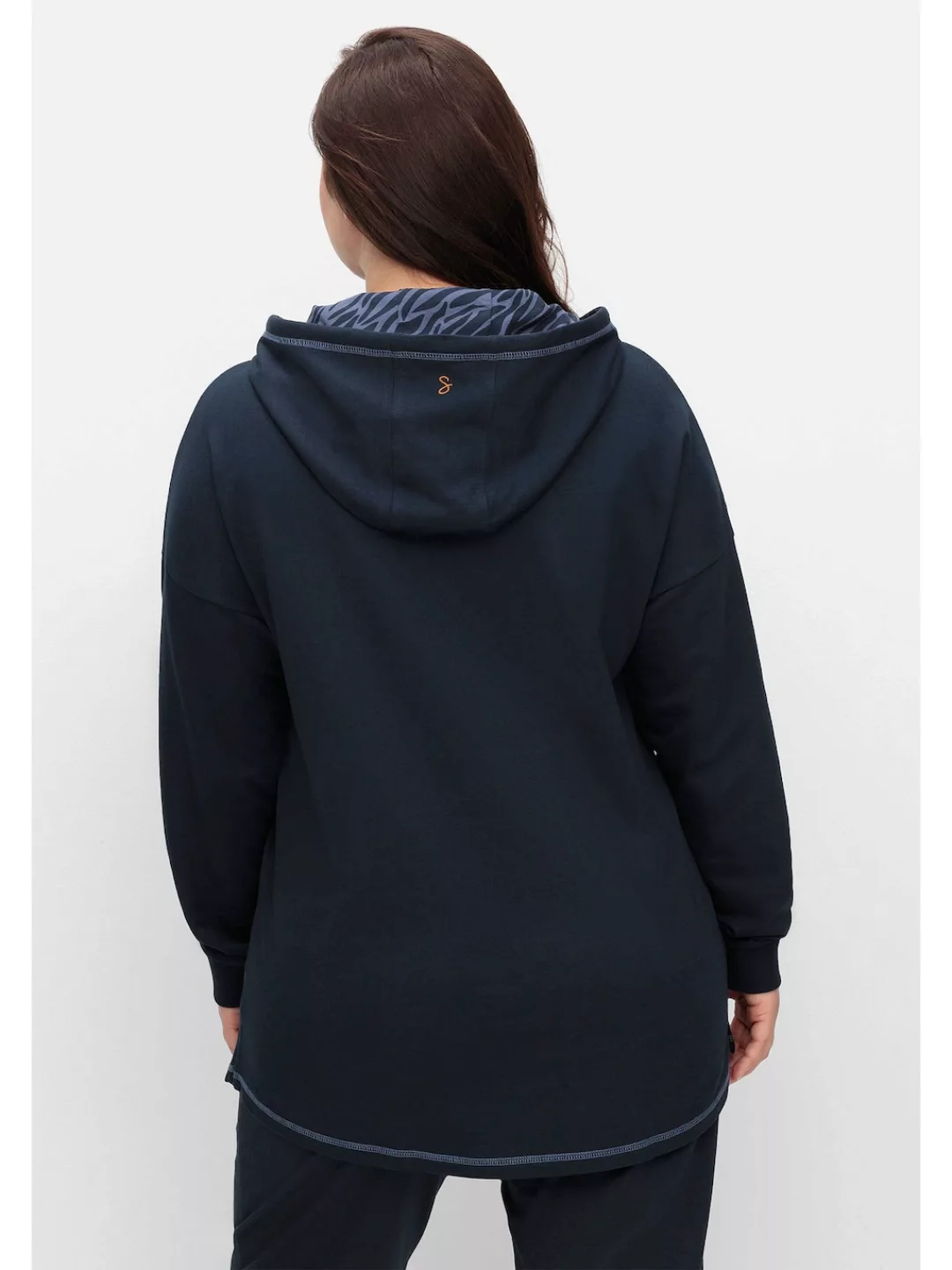 Sheego Kapuzensweatshirt "Große Größen", in Oversizedform, mit Kontrastdeta günstig online kaufen