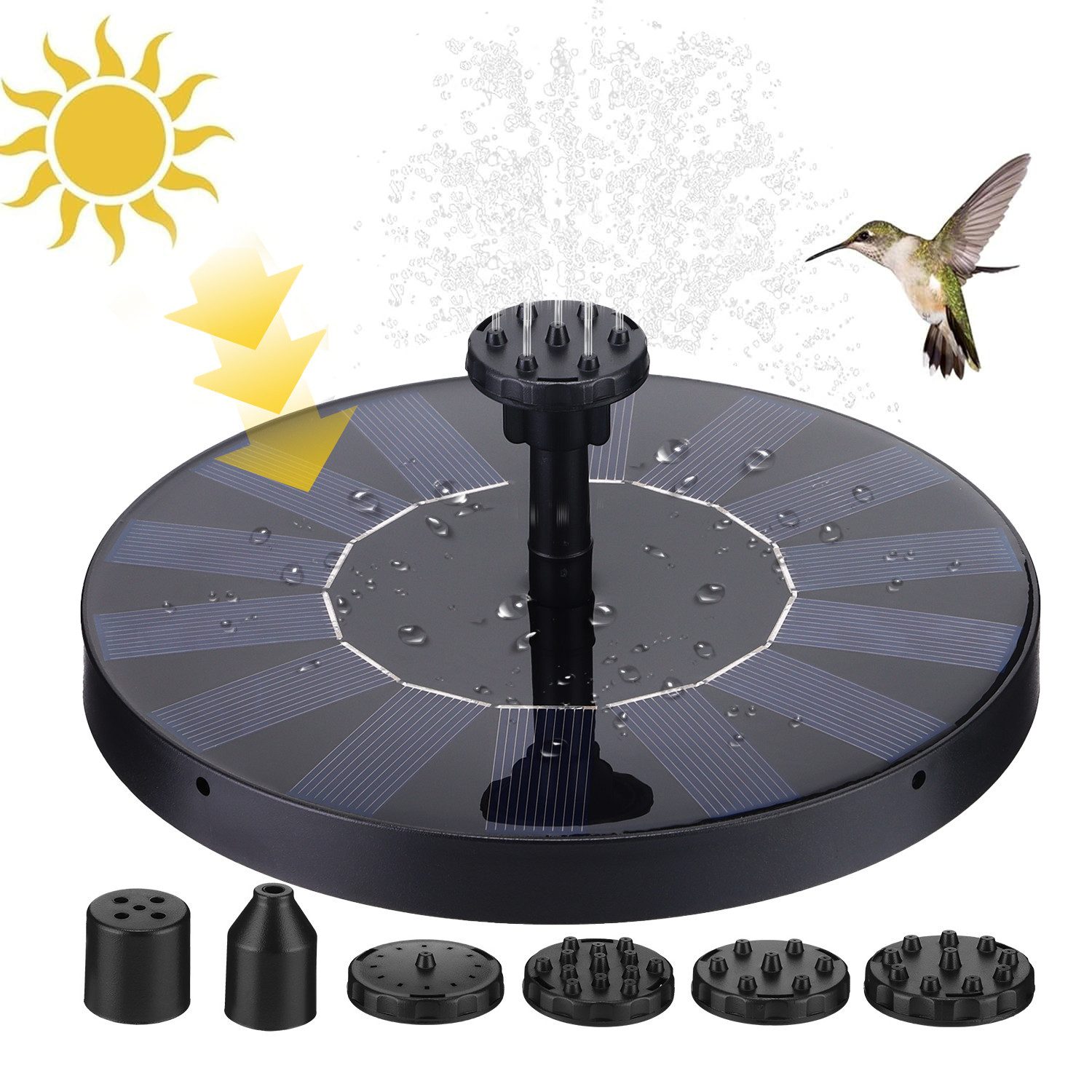 BlingBin Springbrunnenpumpe Solar Springbrunnen 1.5W solarbrunnen günstig online kaufen