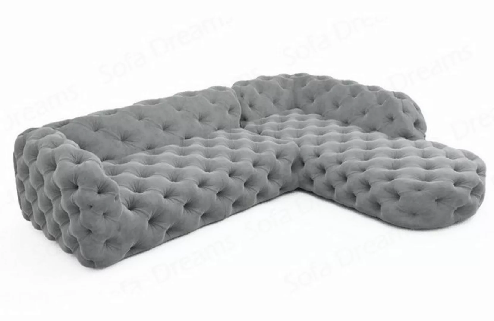 Sofa Dreams Ecksofa Polster Samtstoff Sofa Lanzarote L kurz Samt Stoffsofa, günstig online kaufen