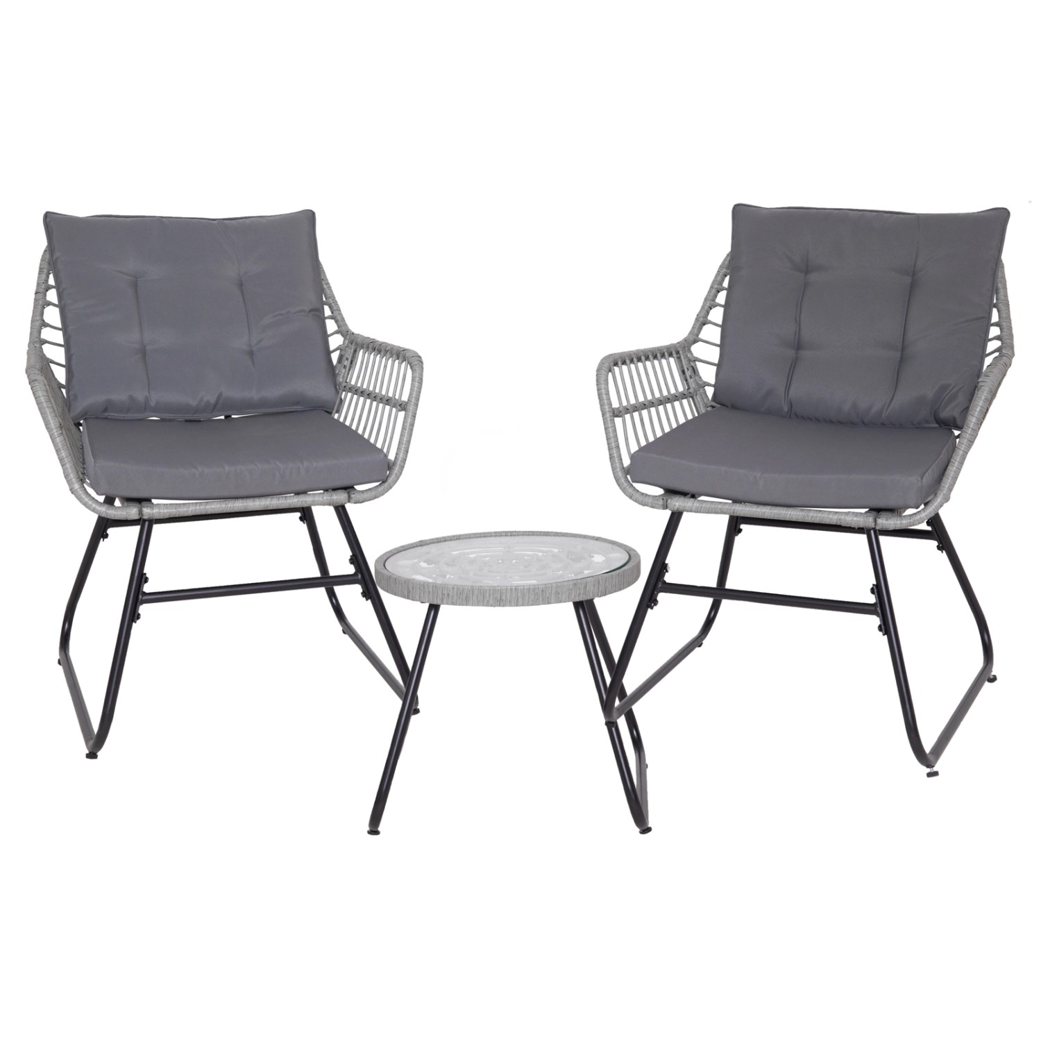 SVITA Balkonset AMALFI, Rattan, Outdoor, Sitzgruppe, günstig online kaufen