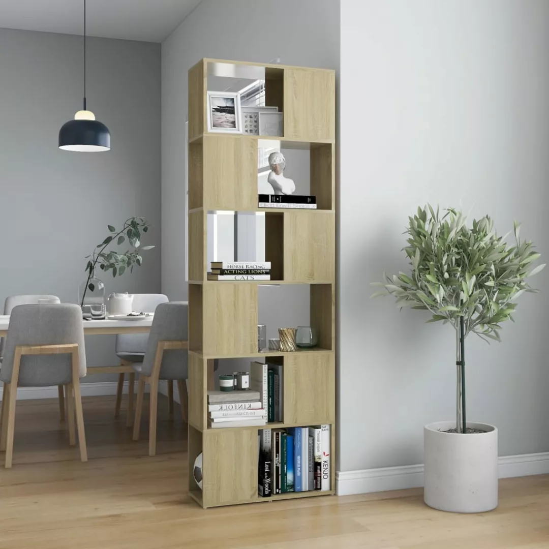 Bücherregal Raumteiler Sonoma-eiche 60x24x186 Cm Spanplatte günstig online kaufen