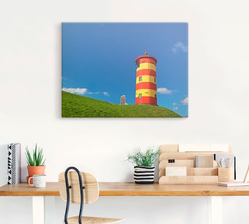 Artland Leinwandbild "Pilsumer Leuchtturm", Gebäude, (1 St.), auf Keilrahme günstig online kaufen
