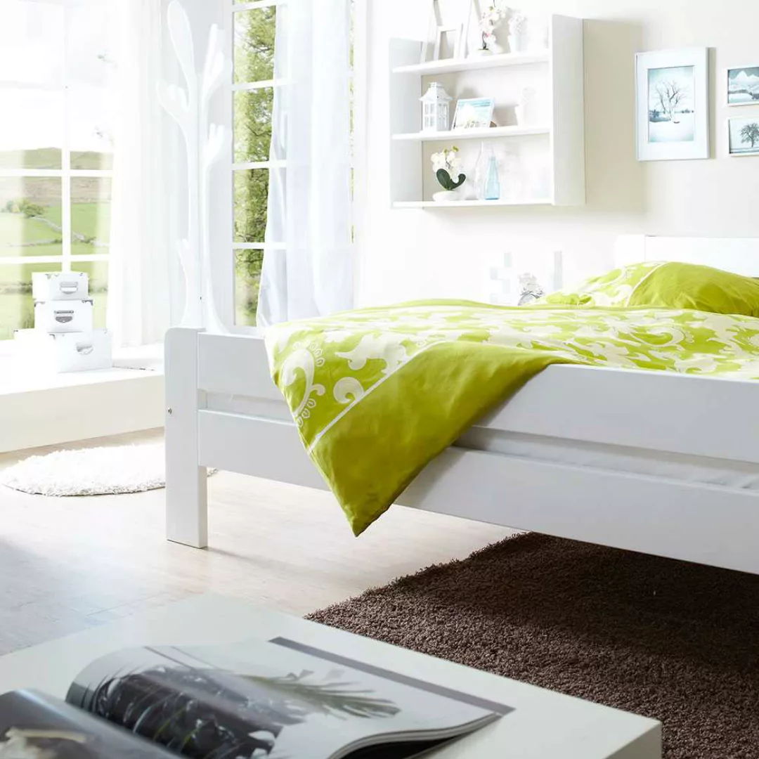 Jugendbett in Weiß Kiefer massiv günstig online kaufen