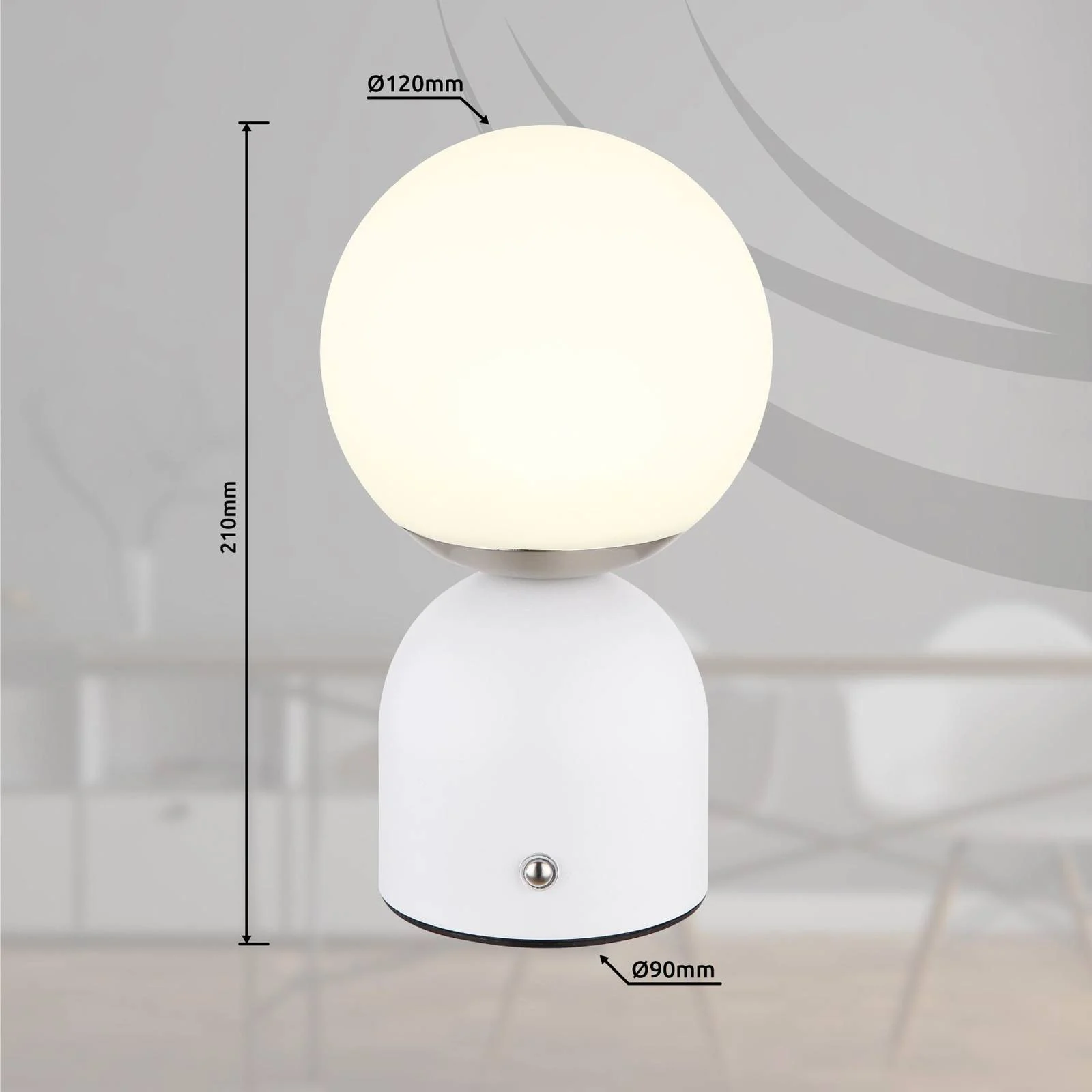 LED-Akku-Tischlampe Julsy, weiß, Höhe 21 cm, Metall, CCT günstig online kaufen