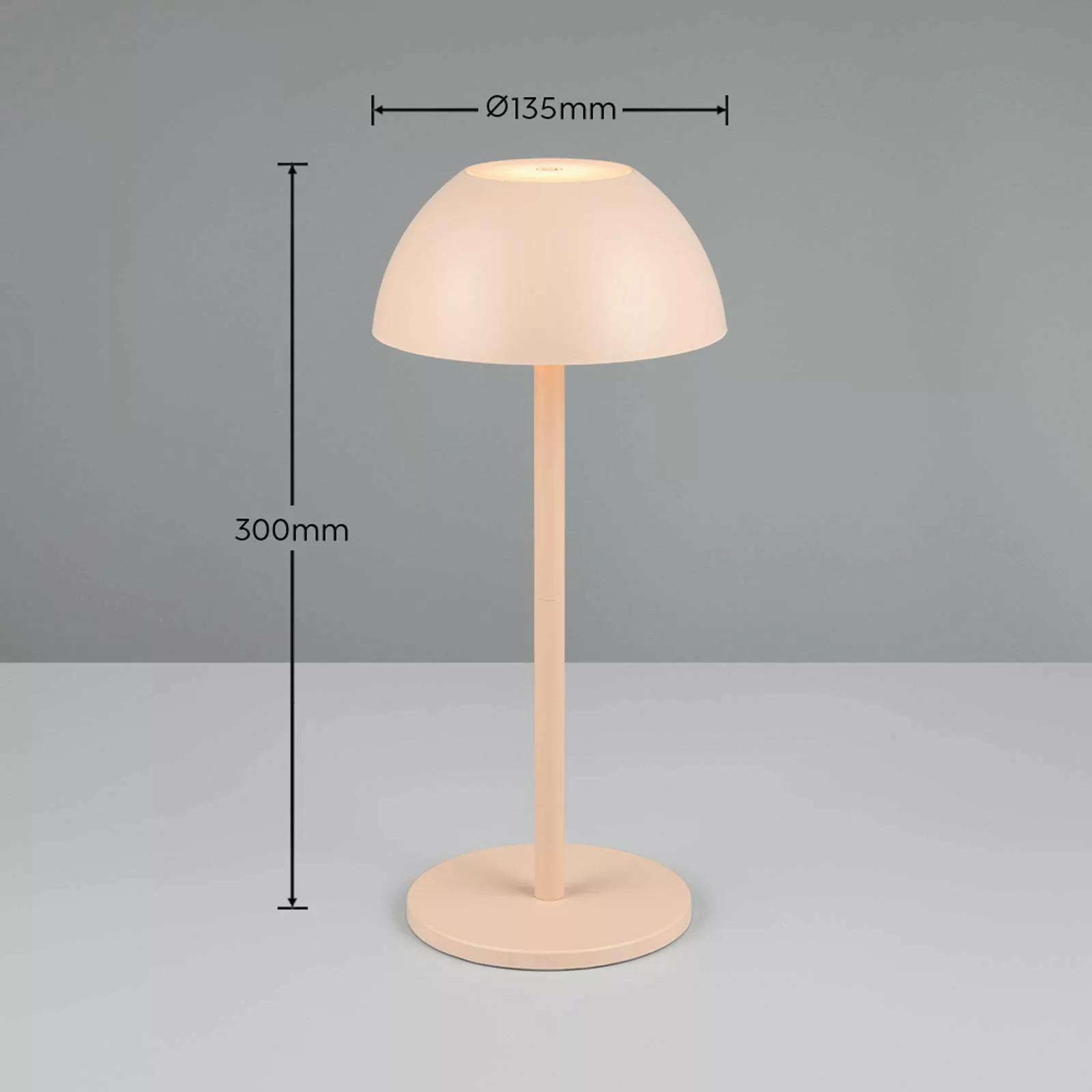 LED-Akku-Tischlampe Ricardo, sand, Höhe 30 cm, Kunststoff günstig online kaufen