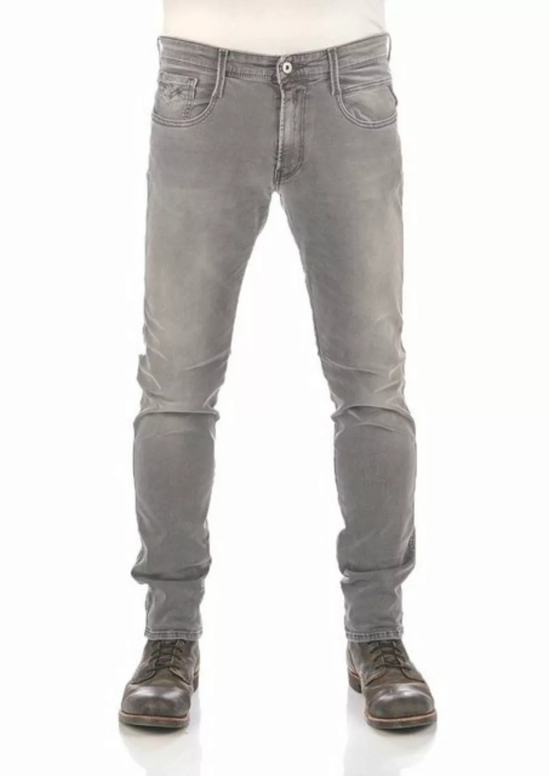 Replay Herren Jeans Anbass - Slim Fit - Grau - Dark Grey Denim günstig online kaufen