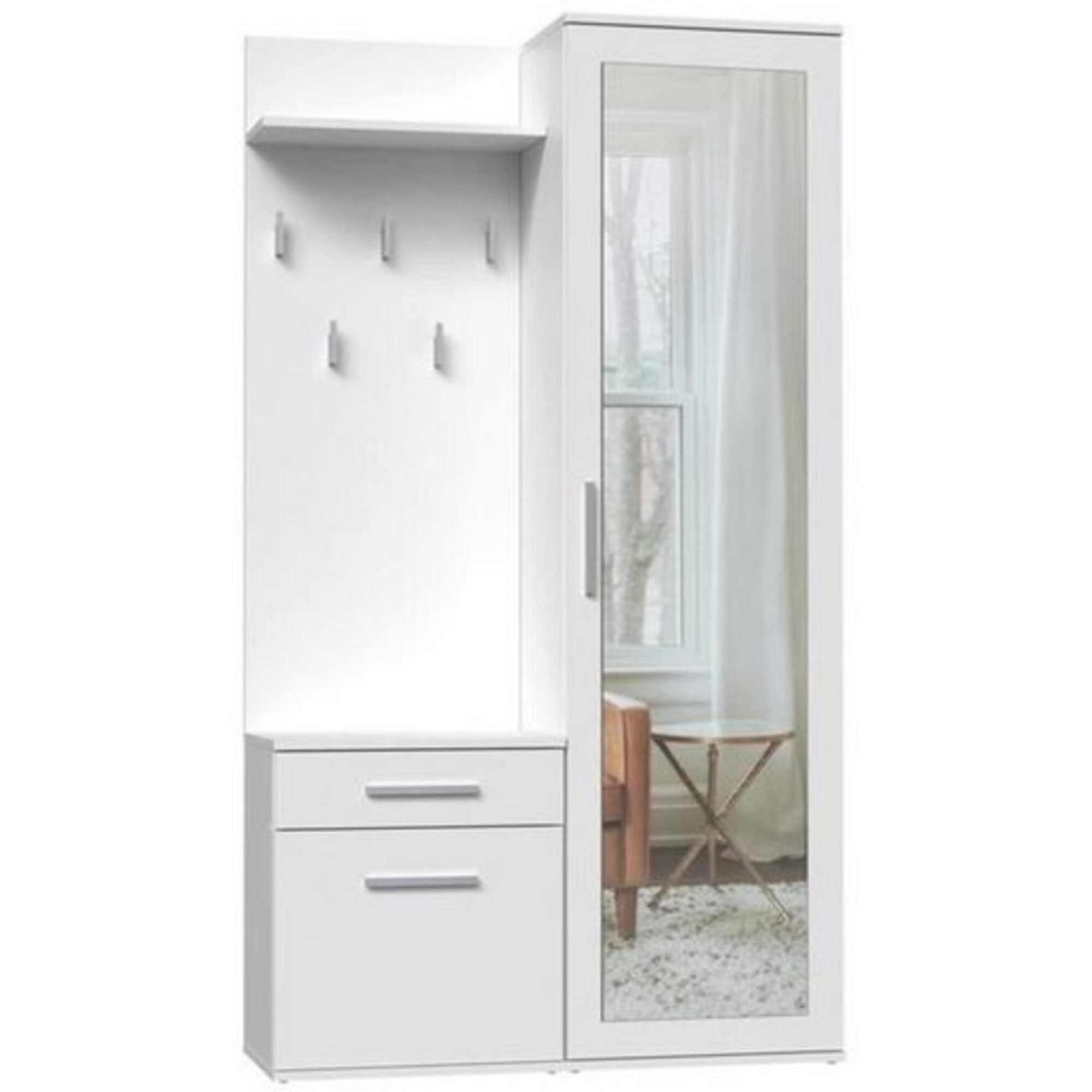 Beautysofa Kompaktgarderobe Fiora (Garderobenschrank + Paneel günstig online kaufen