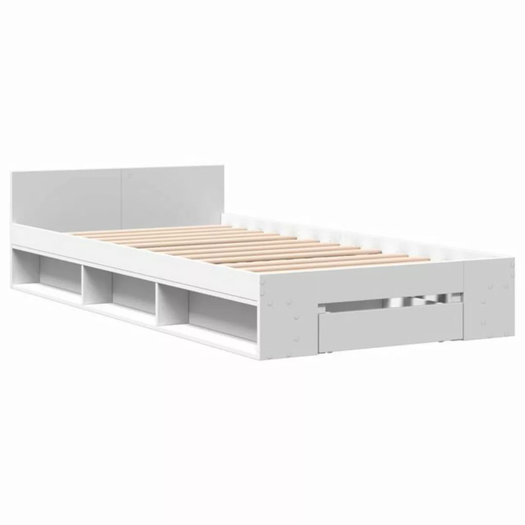 vidaXL Bett, Bettgestell mit Schublade Grau Sonoma 90x200 cm Holzwerkstoff günstig online kaufen