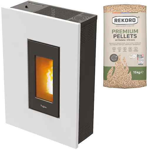 Pegaso Pelletofen Madison 5 Weiß 5,8 kW EEK: A+ günstig online kaufen