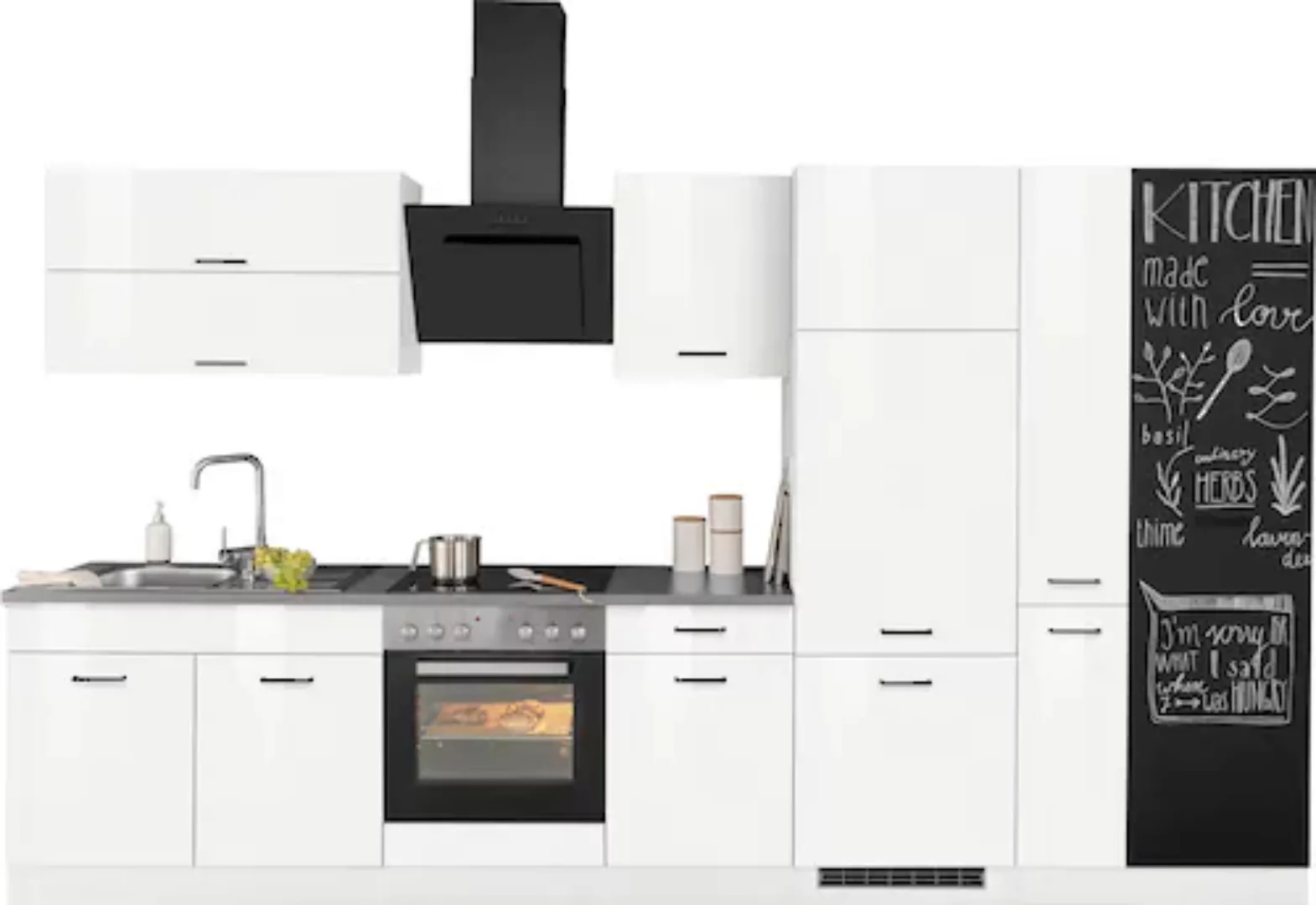 HELD MÖBEL Küchenzeile »Trier«, mit E-Geräten, Breite 350 cm günstig online kaufen
