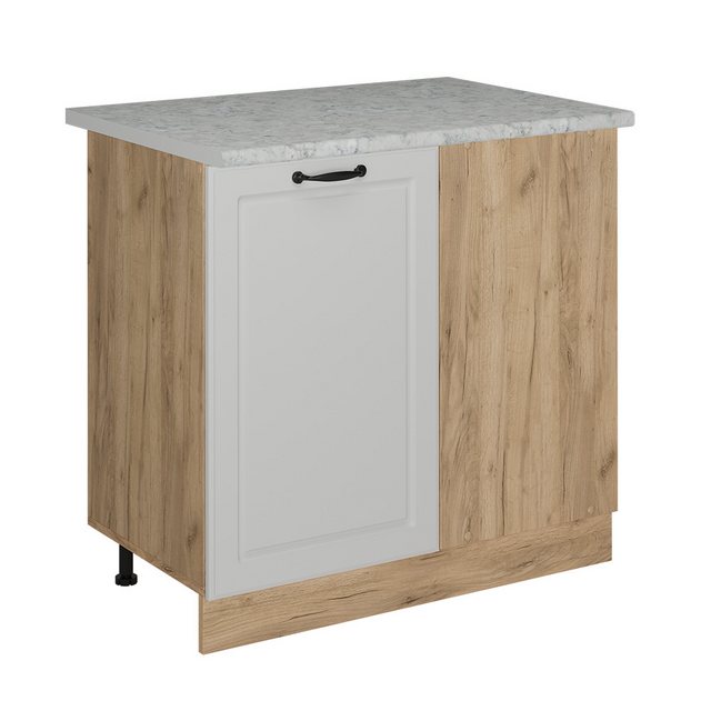 Vicco Eckunterschrank R-Line, Weiß Landhaus/Goldkraft Eiche, 86 cm AP Marmo günstig online kaufen