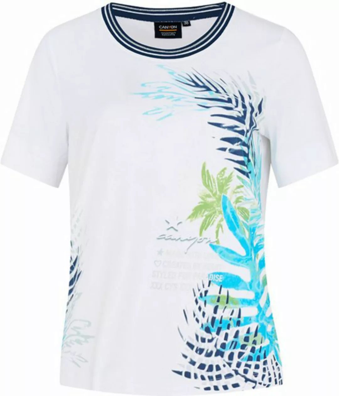 Canyon Kurzarmshirt T-Shirt 1/2 Arm WHITE/PRINT TÜRKIS günstig online kaufen