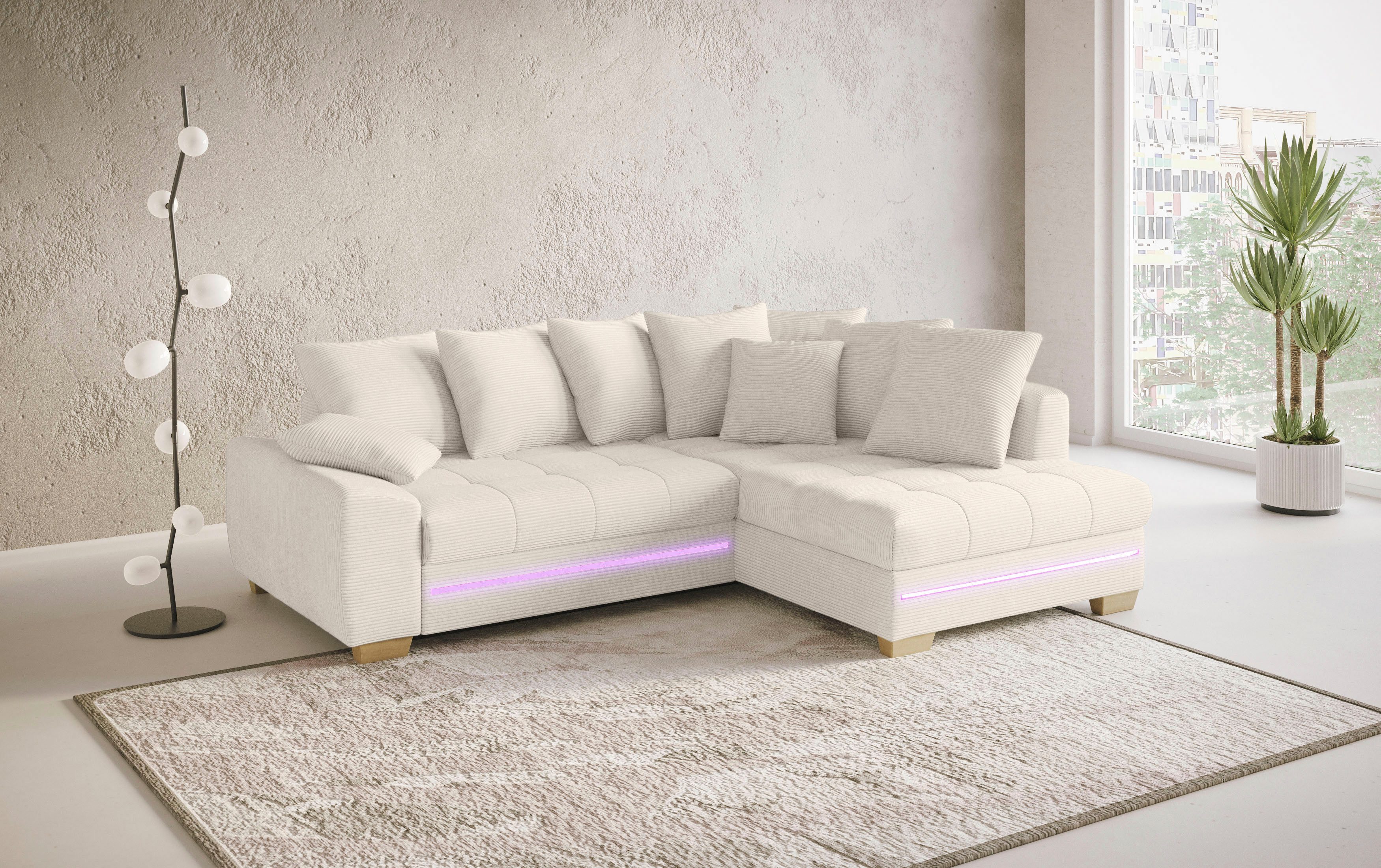 Mr. Couch Ecksofa "Nikita II, L-Form", mit Kaltschaum, RGB-LED Beleuchtung, günstig online kaufen