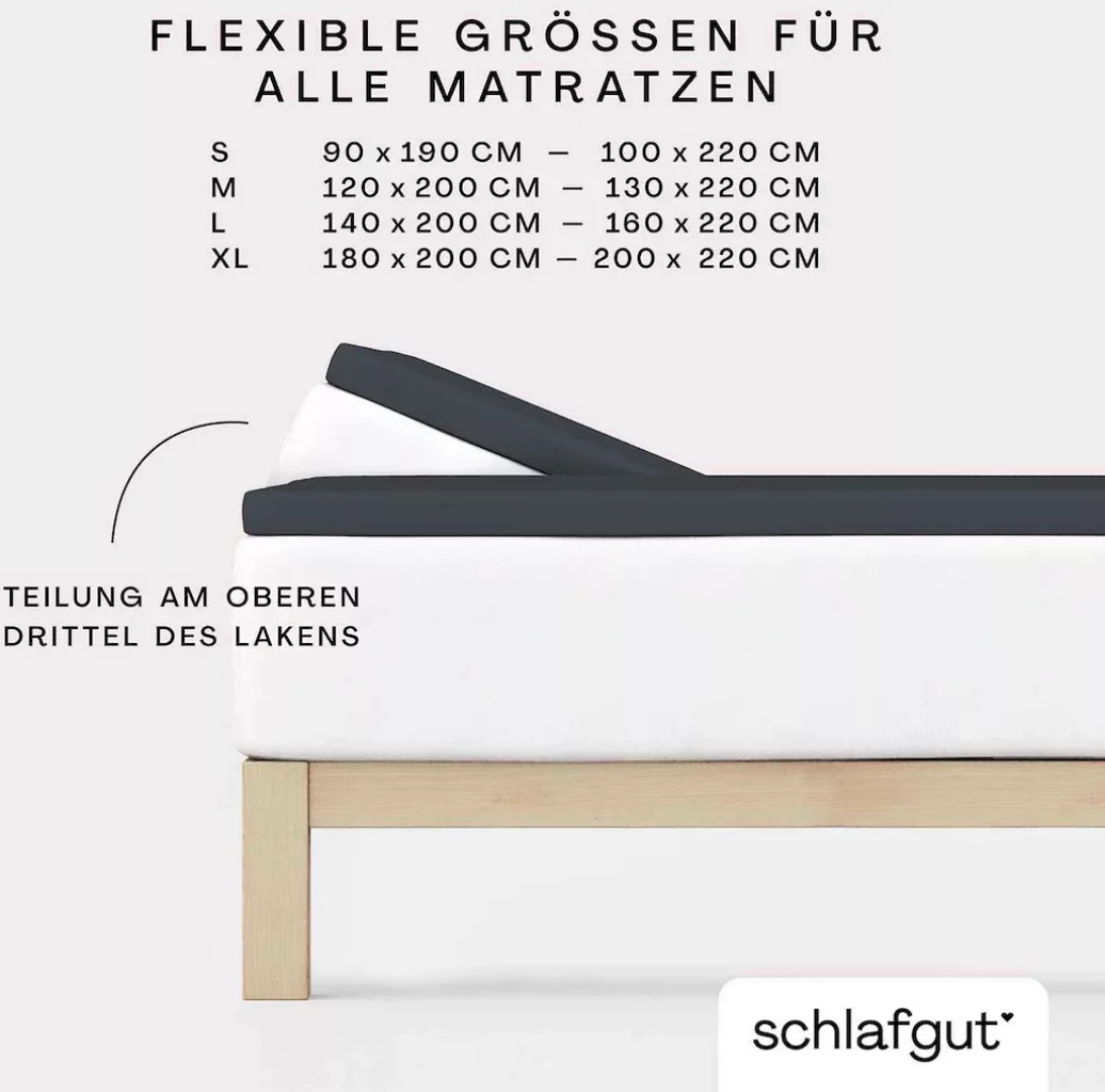 Schlafgut Spannbettlaken »Pure Split-Topper«, MADE IN GREEN by OEKO-TEX® günstig online kaufen