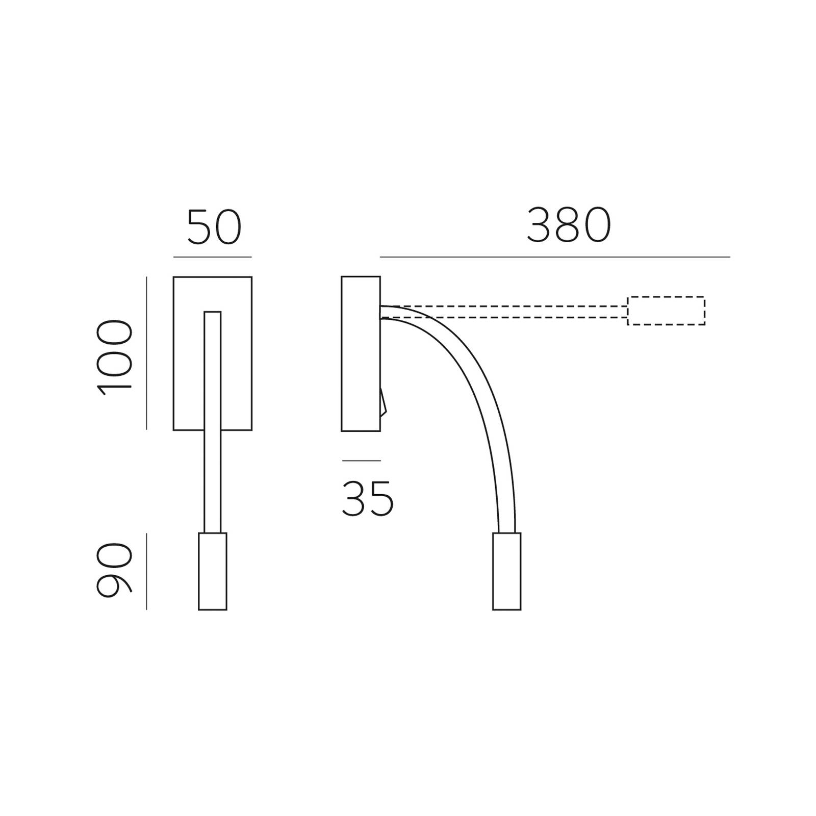 LED-Wand-Leseleuchte Cio, Schalter, Flexarm, 930, schwarz günstig online kaufen