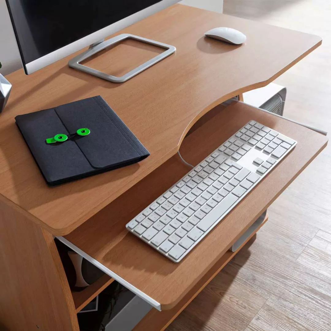Mobiler Edv Tisch mit Druckerablage Towerfach für PC günstig online kaufen