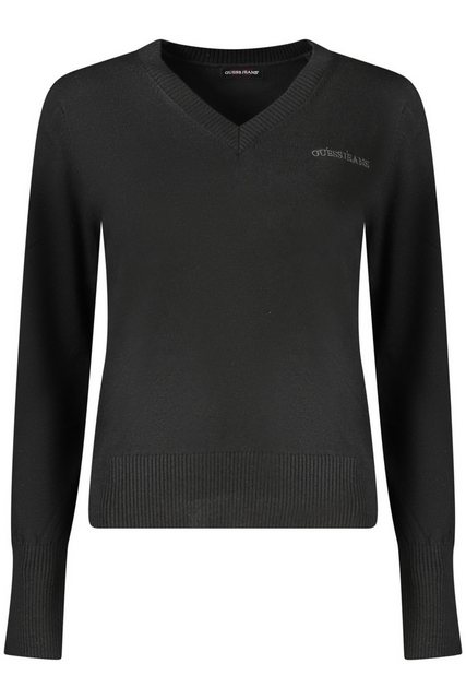 GUESS JEANS Strickpullover Eleganter Damenpullover Schwarz mit V-Ausschnitt günstig online kaufen