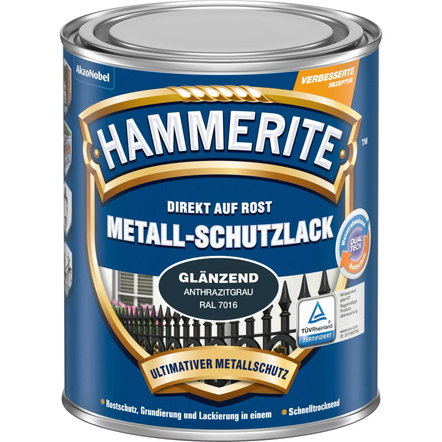 Hammerite Metall-Schutzlack Anthrazitgrau Glänzend 250 ml günstig online kaufen
