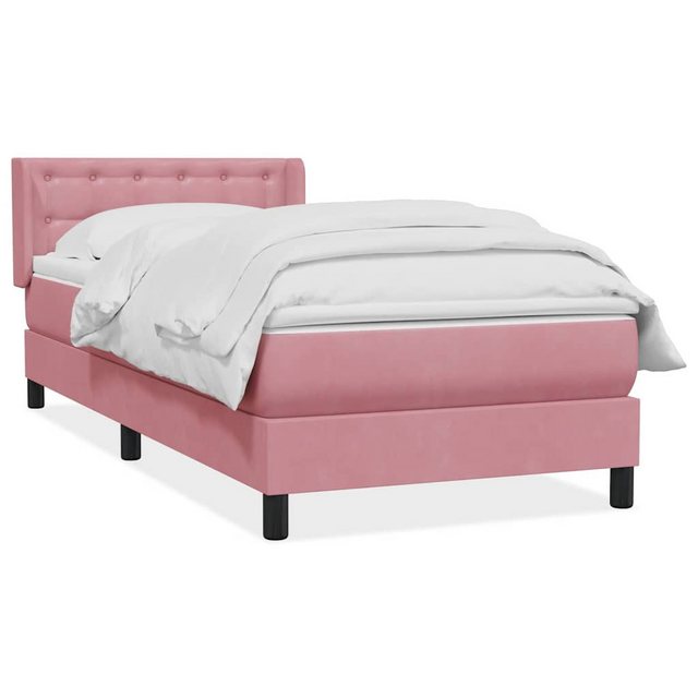 vidaXL Boxspringbett, Boxspringbett mit Matratze Rosa 90x220 cm Samt günstig online kaufen