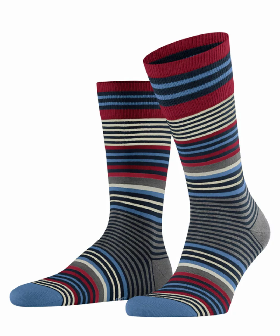 Burlington Stripe Herren Socken, 40-46, Blau, Streifen, Schurwolle, 21057-6 günstig online kaufen