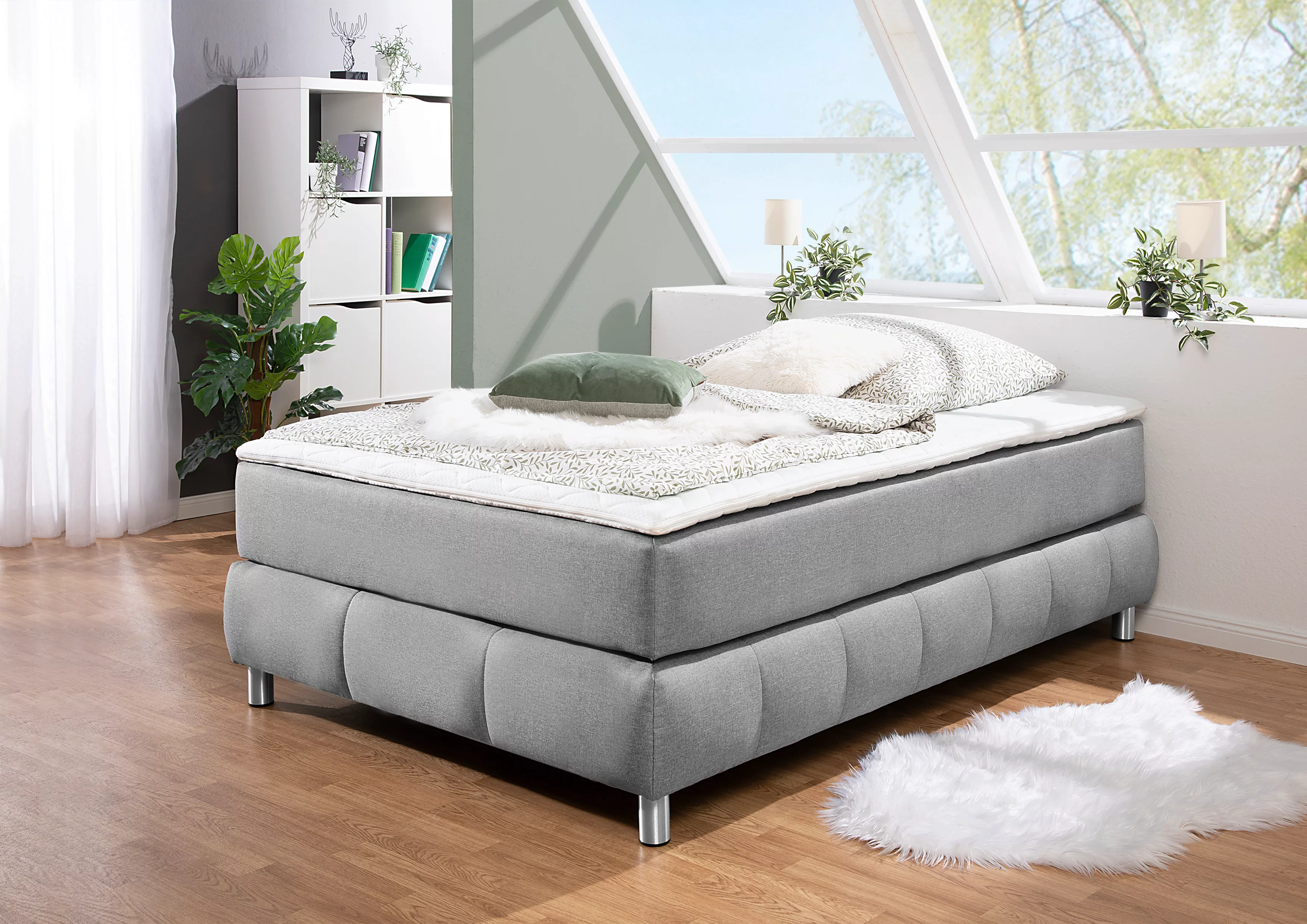 andas Boxspringbett "Salo", Ohne Kopfteil, inkl. Topper, auch in Überlänge günstig online kaufen