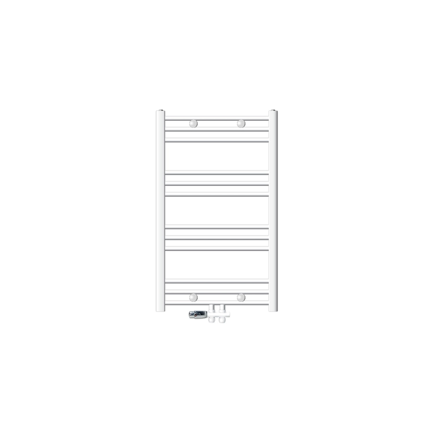 LuxeBath Badheizkörper 600x800 mm Weiß Gerade mit Thermostat Durchgang Bode günstig online kaufen