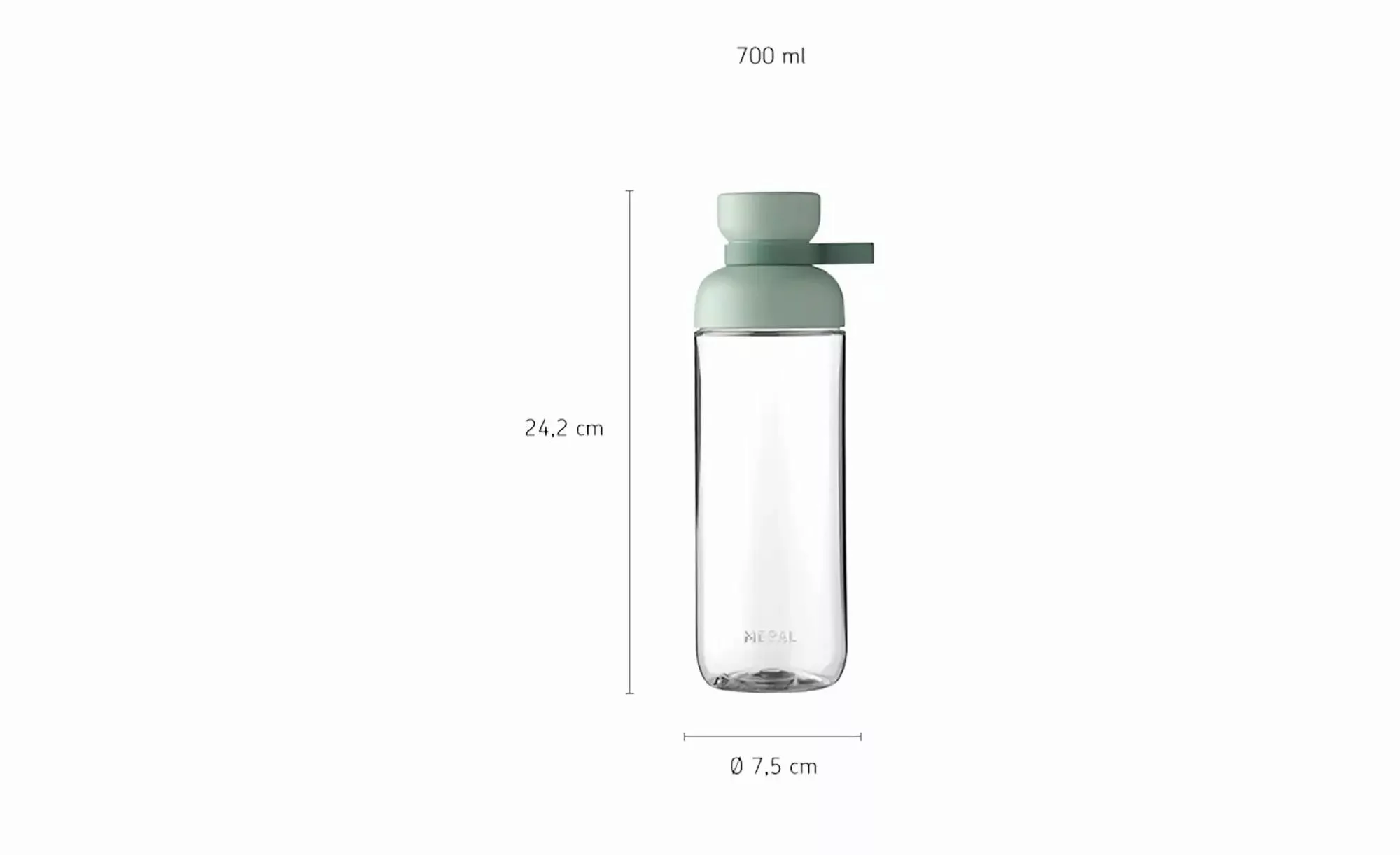 Mepal Trinkflasche  VITA ¦ grün ¦ Kunststoff ¦ Maße (cm): H: 24,2  Ø: 7.5 G günstig online kaufen