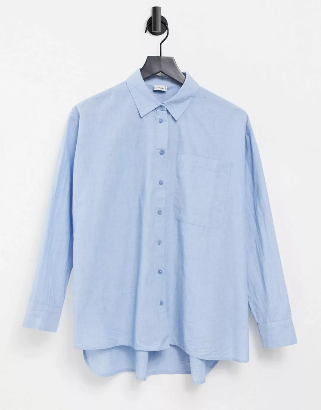 Pimkie – Popeline-Hemd in Blau mit Nadelstreifen günstig online kaufen