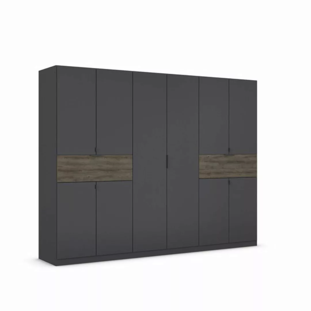 freiraum Drehtürenschrank Ticao 2 Schübe, grau metallic / Eiche dunkel Deko günstig online kaufen