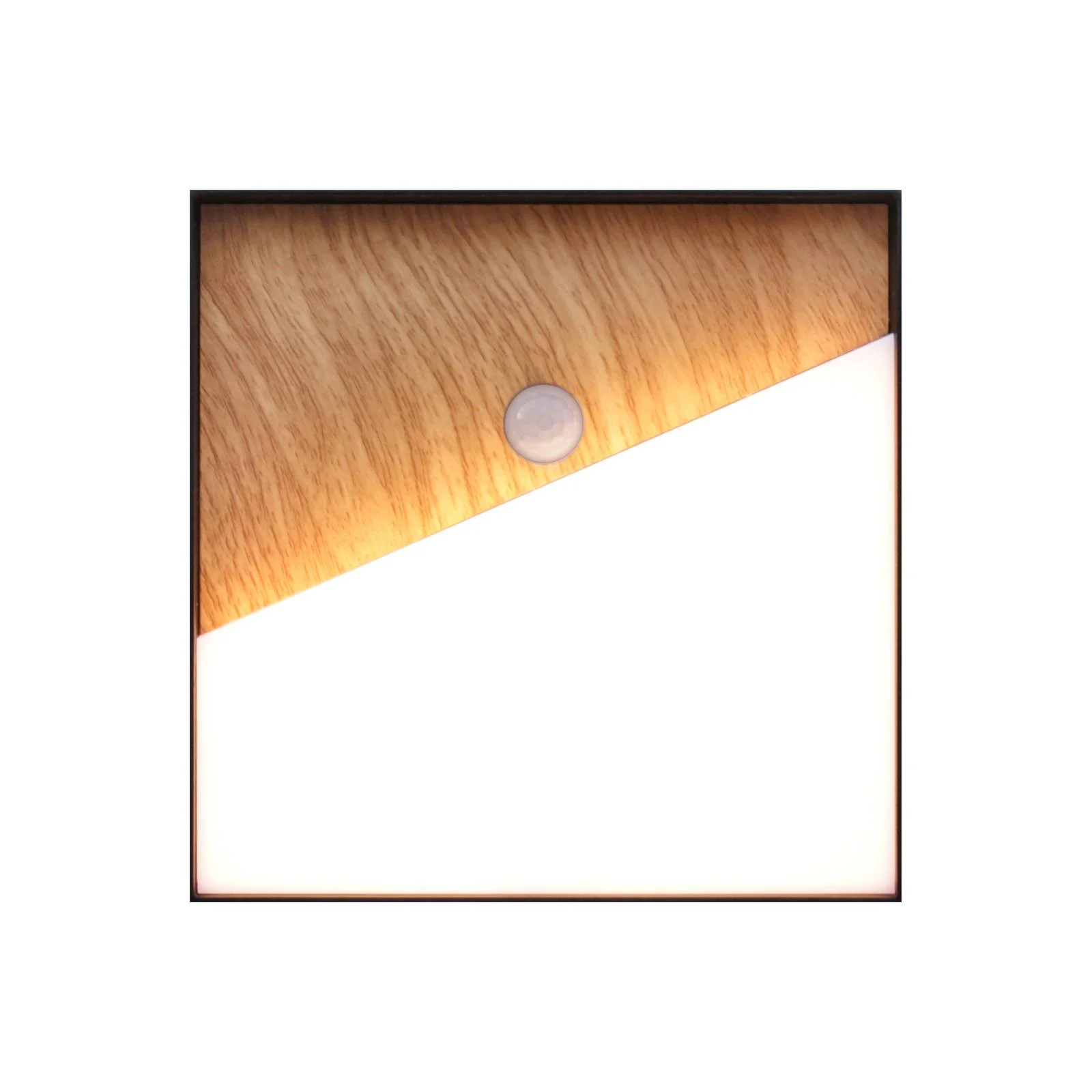 LED-Akku-Wandleuchte Meg, holzfarben, 15 x 15 cm, Sensor günstig online kaufen