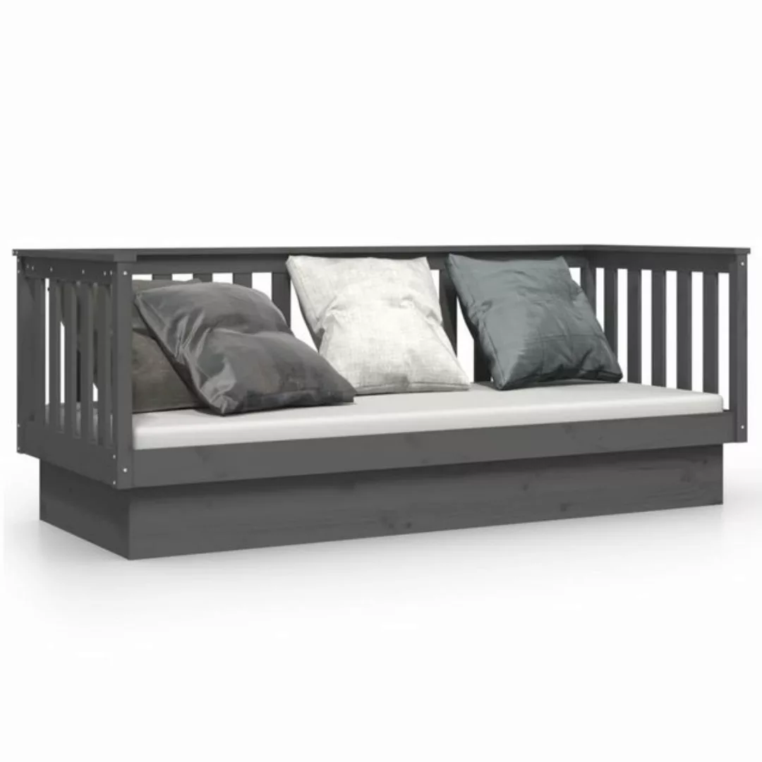 vidaXL Gästebett Gästebett Tagesbett Grau 75x190 cm Massivholz Kiefer Bett günstig online kaufen