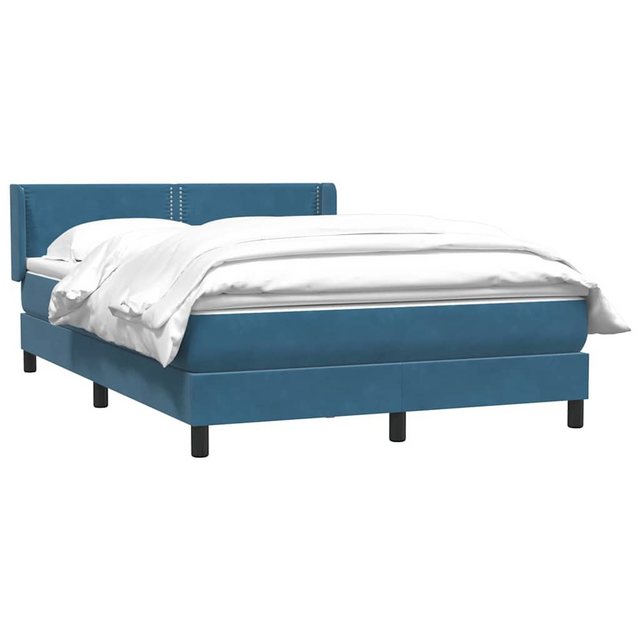 vidaXL Bett Boxspringbett mit Matratze Dunkelblau 160x210 cm Samt günstig online kaufen