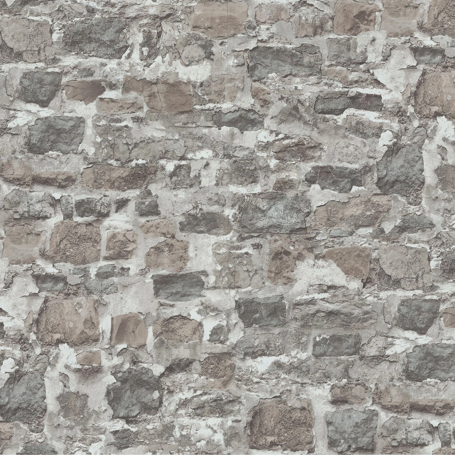 Bricoflor Vlies Steintapete Grau 3D Tapete in Mauer Optik Ideal für Küche u günstig online kaufen