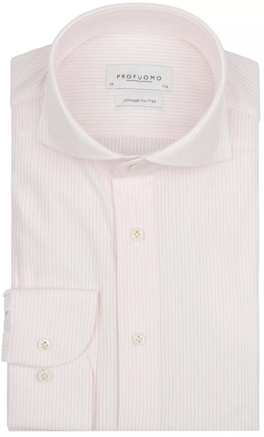 Profuomo Hemd Japanese Knitted Rosa Streifen - Größe 39 günstig online kaufen