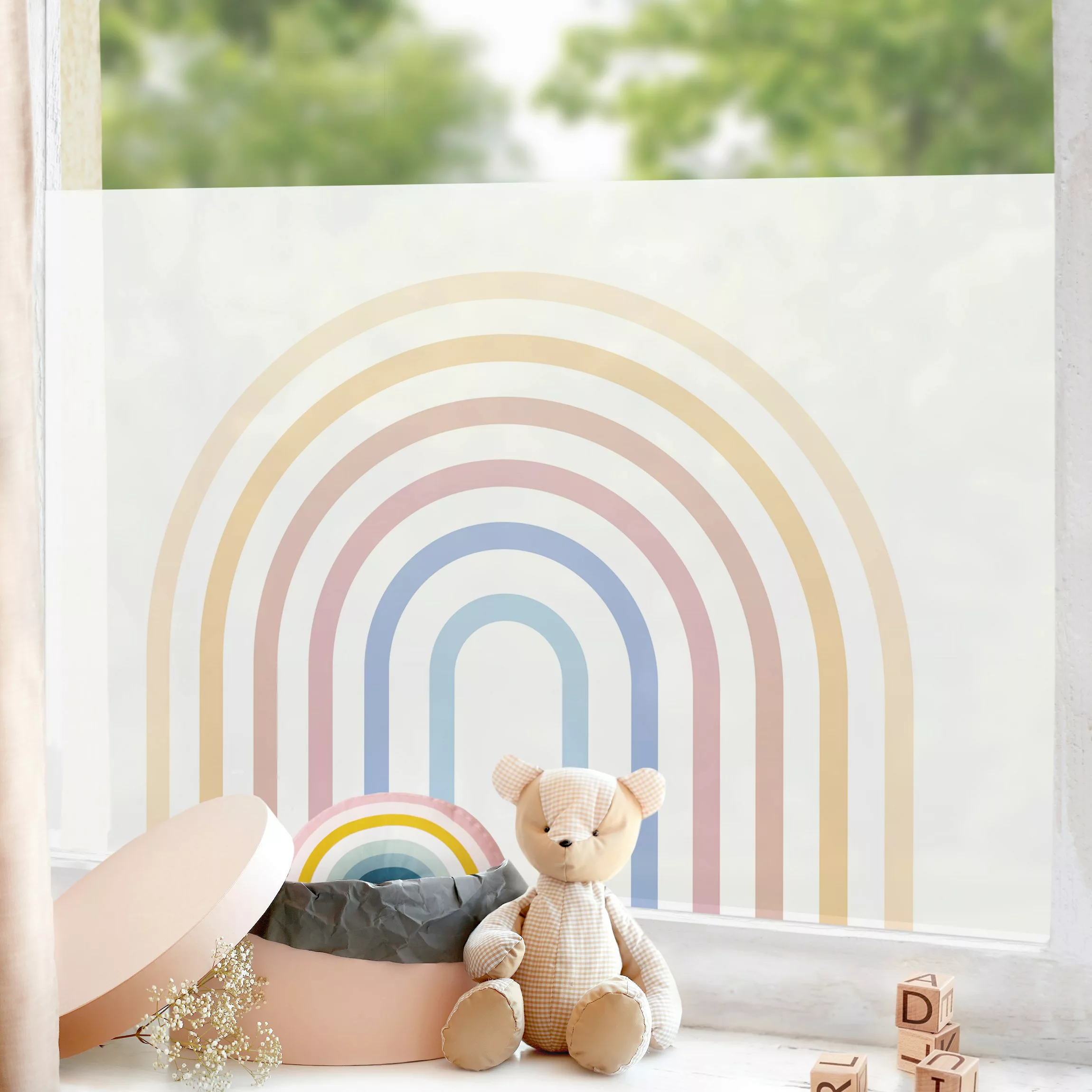 Fensterfolie Pastell Regenbogen günstig online kaufen