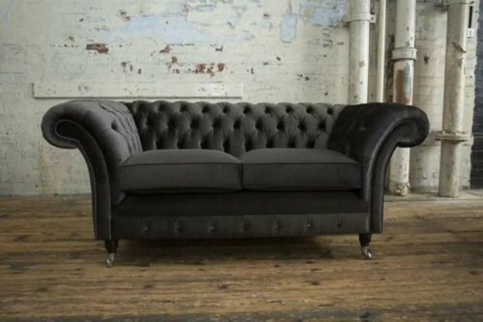 JVmoebel Sofa Edles Design Samt Couch Textil Sofa Designer 2 Sitzer günstig online kaufen