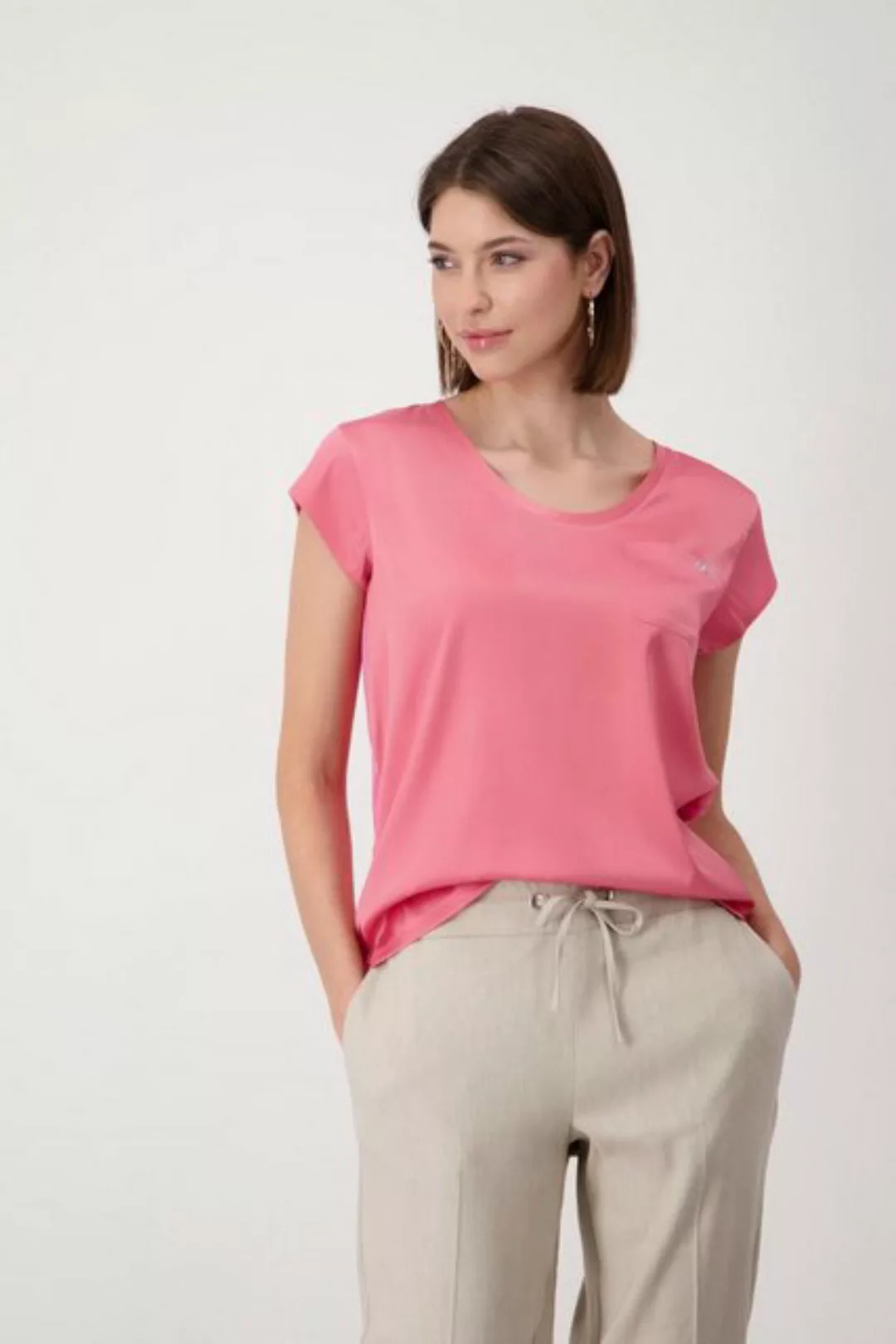 Monari Kurzarmshirt Bluse rosa günstig online kaufen