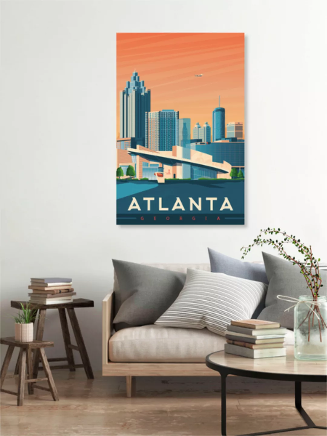 Poster / Leinwandbild - Atlanta Vintage Travel Wandbild günstig online kaufen