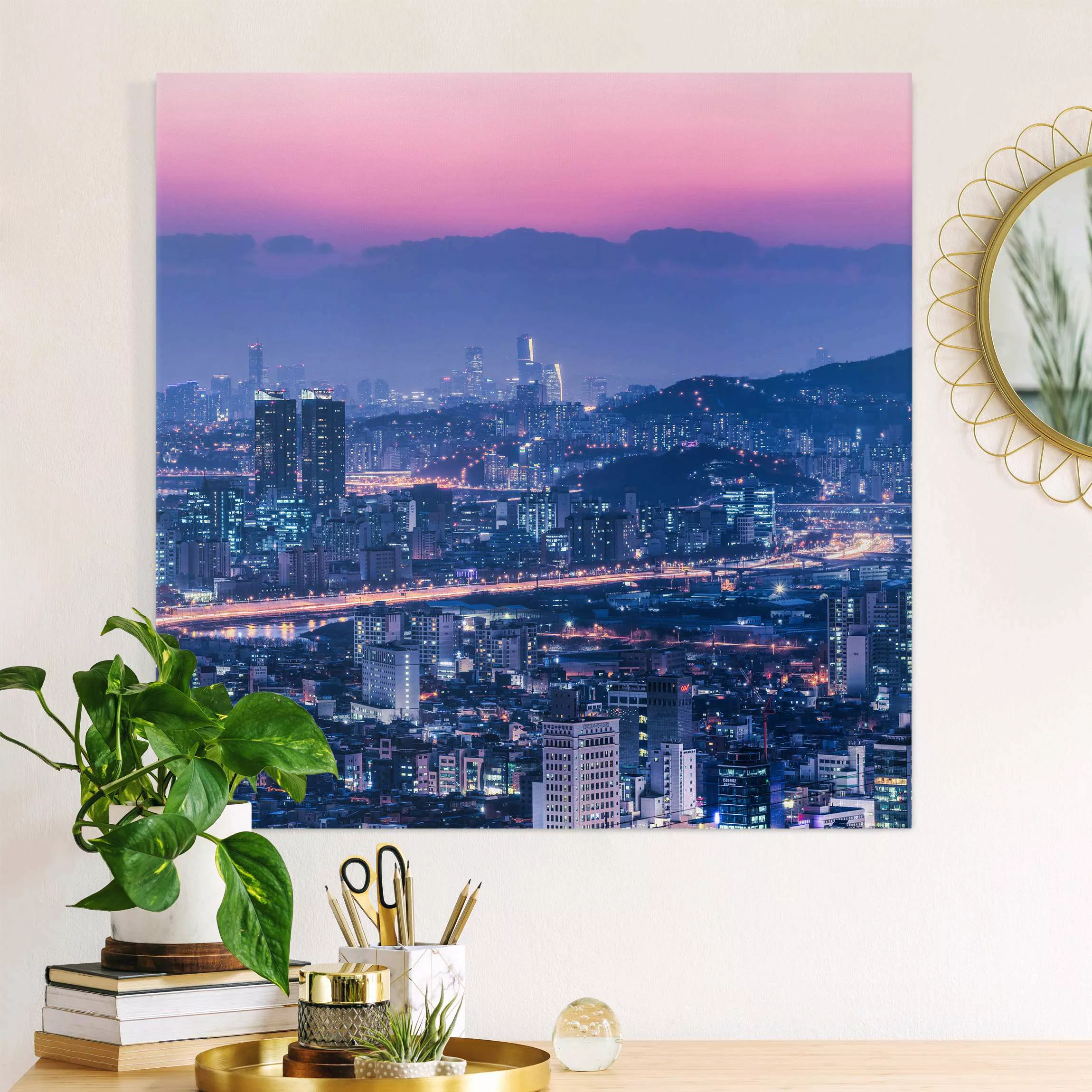 Leinwandbild Skyline von Seoul günstig online kaufen