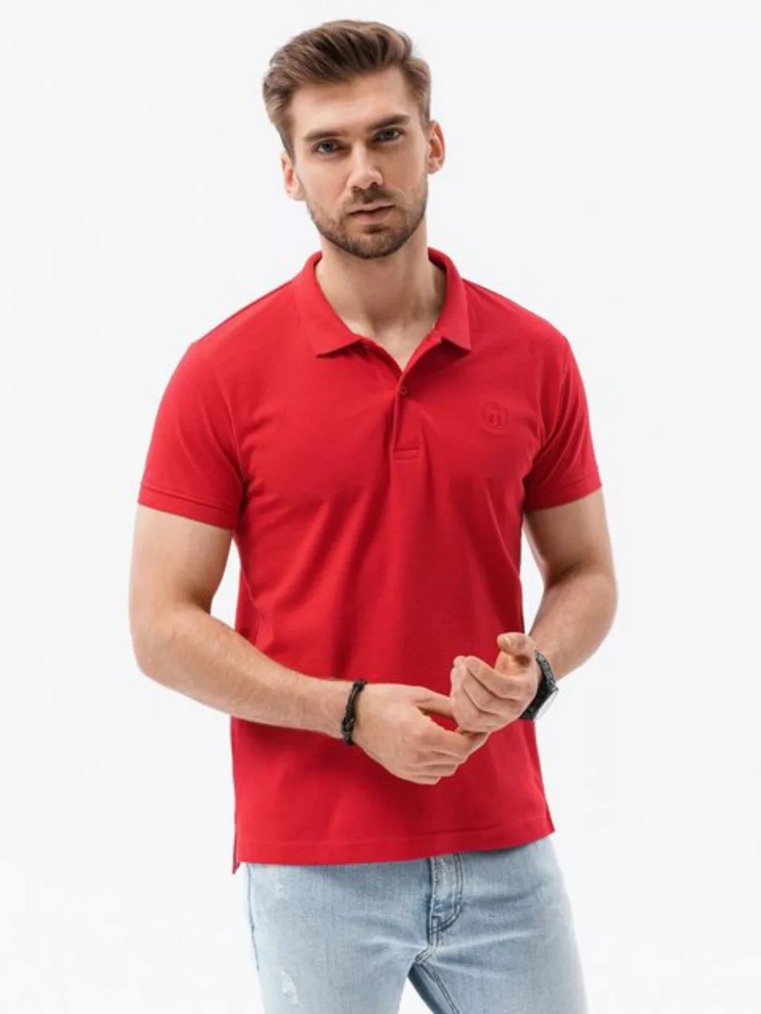 OMBRE Poloshirt Ombre Herren Pique-Strick-Poloshirt - rot V22 S1374 XXL günstig online kaufen