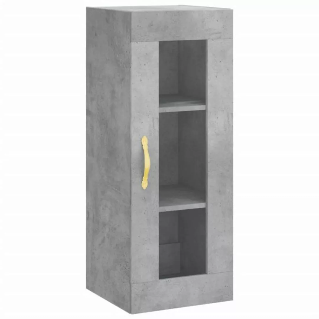 vidaXL Hängeschrank Wandschrank Betongrau 34,5x34x90 cm Glas Vitrine Hänges günstig online kaufen