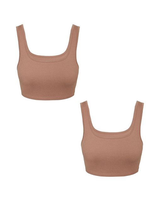 Vero Moda Shirttop Crop Top 2-er Stück Pack Ripp Bralette Bustier Set VMEVE günstig online kaufen