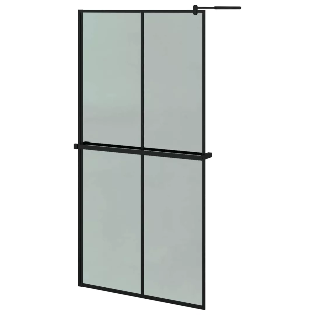 Vidaxl Duschwand Mit Ablage Für Walk-in-dusche Schwarz 100x195 Cm Esg günstig online kaufen